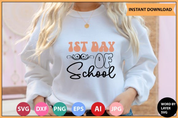 1st Day of School Design: A Versatile Graphic for Crafts and Handmade Projects