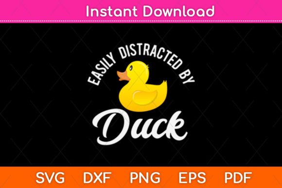 Easily Distracted by Duck SVG Design: A Versatile Craft Asset