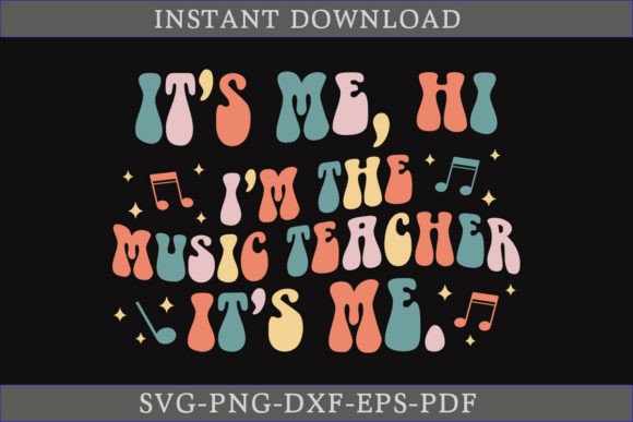 It's Me, Hi I'm the Music Teacher: A Vibrant Graphic Design Asset for Content Creators
