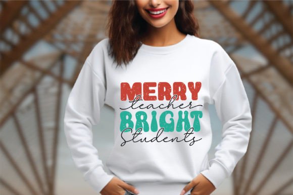 Merry Teacher Bright Students Retro Teac: A Graphics Asset for Crafts