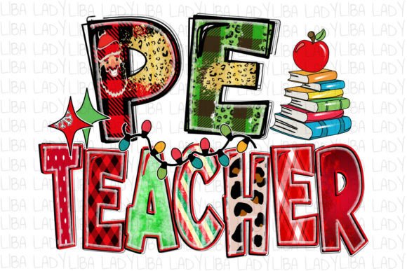 PE Teacher Christmas PNG Sublimation: A Seasonal Graphic Design Asset for Creative Publishers