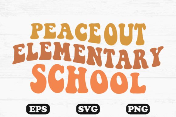 Peace Out Elementary School Retro Design: A Versatile Graphic for Crafts and Graphics