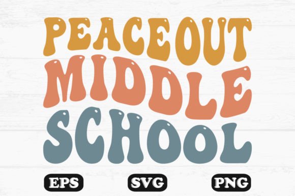 Peace Out Middle School Retro T-shirt: A Versatile Graphic Design Asset for Crafts