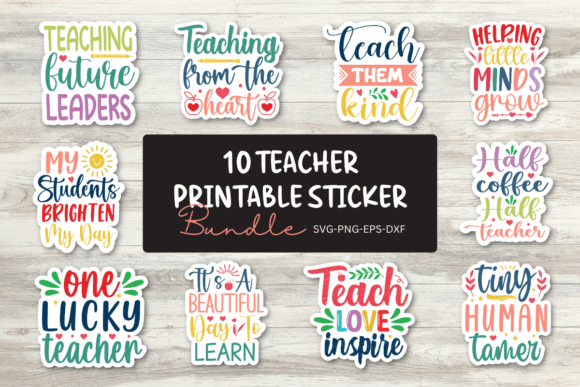 Printable Teacher Stickers for Crafts and Graphics Projects