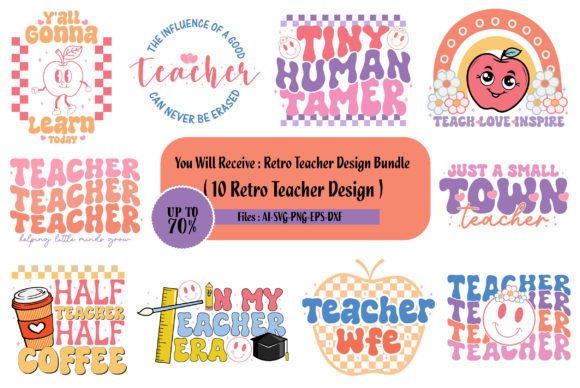 Retro Teacher Design Bundle: A Must-Have for Crafts and Graphics