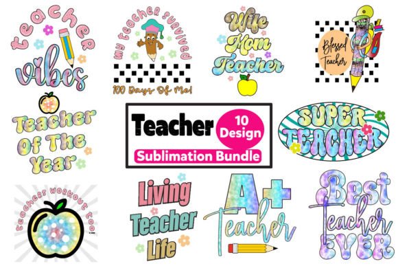 Retro Teacher Sublimation Bundle: A Must-Have Graphic Design Asset for Crafters