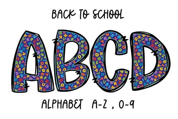 School Alphabet Doodle Letters: A Creative Graphic Asset for Crafts and Branding