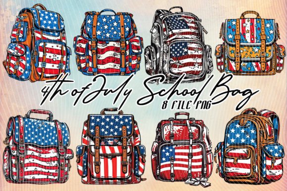 School Bag Backpack 4th of July Clipart Review for Embroidery Projects