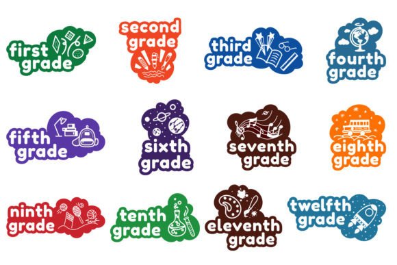 School Grades - One Color: A Simple Graphic for Crafting and Graphics