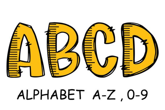 School Ruler Alphabet Letters – A Graphics Asset for Crafts and Creative Sellers