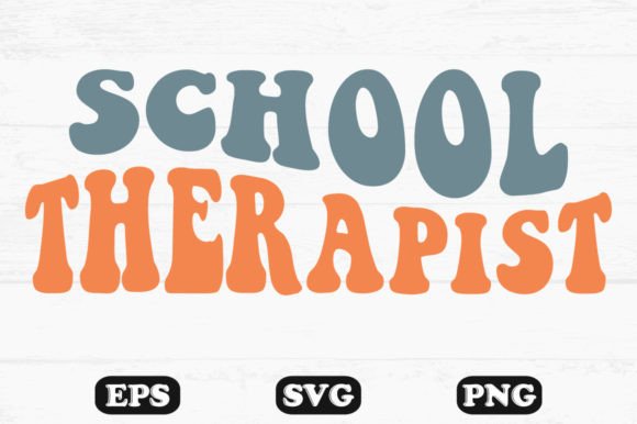 School Therapist Retro Wavy T-shirt: A Versatile Graphic Design Asset for Local Business Branding