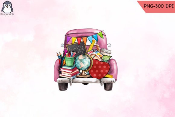 School Truck Sublimation Graphics for Crafts and Creative Projects