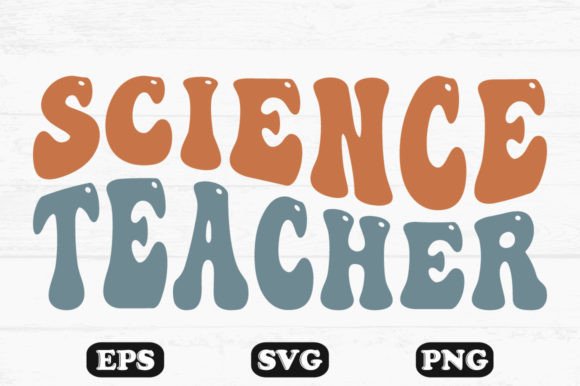 Science Teacher Retro Wavy T-Shirt Graphics for Crafts