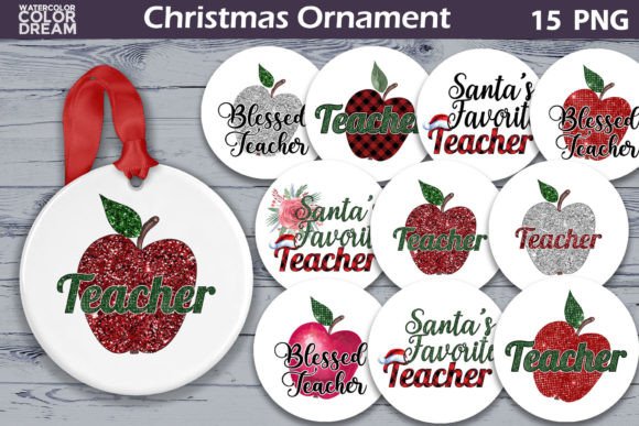 Teacher Christmas Ornament – A Festive Graphic for Crafts and Merch