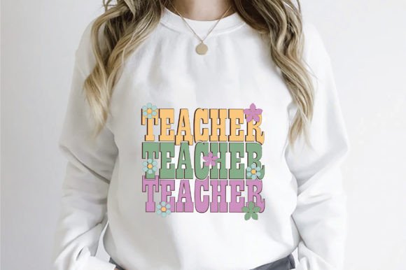 Teacher Flower PNG Sublimation for Crafts and Graphics