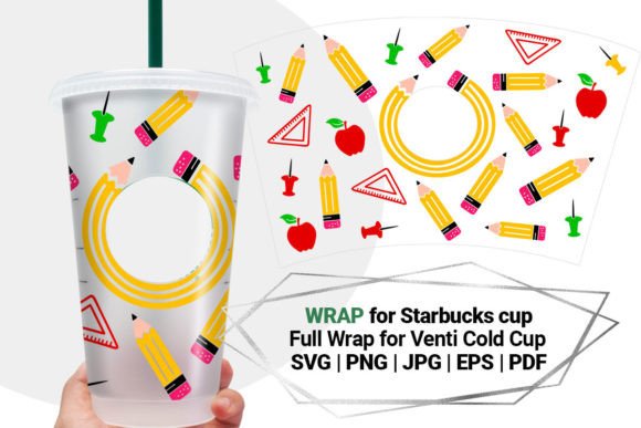 Teacher, School Wrap for Starbucks 24 Oz Graphics
